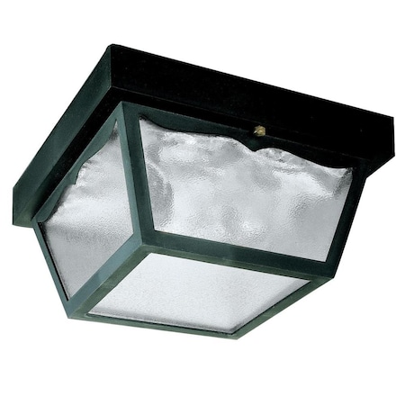Westinghouse Two-Light Flush-Mount Outdoor Fixture Blk Poly Clr Textured Class 6682300